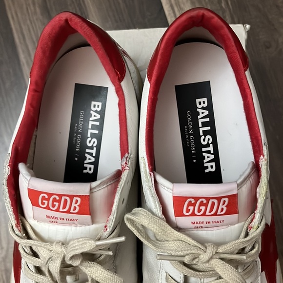 Golden Goose Ballstar 44 White/Strawberry Red Pre-Distressed - Picture 2 of 14